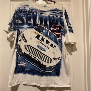 Brad Keselowski NASCAR All Over Print T-Shirt XL AOP Miller Lite Driver Hit